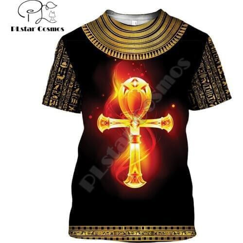 2021 Summer Hipster Men t-shirt Ancient Egypt Ankh Symbols 3D Printed Harajuku Short sleeve T shirts Unisex Casual tops KJ0153