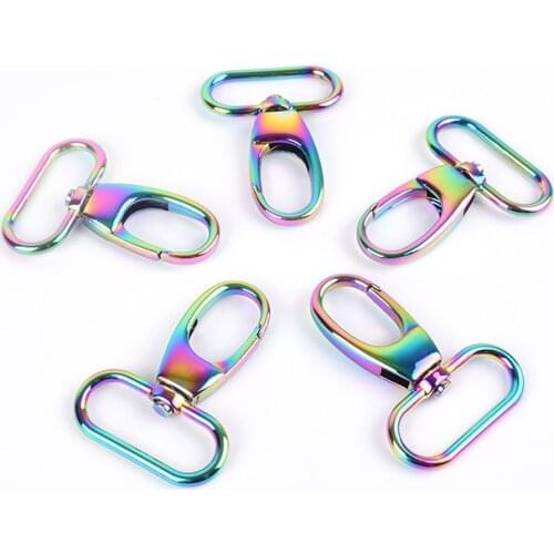 3/4inch 1inch 1 1/4 Inch Ivoduff NEW Rainbow trigger snap hook metal swivel clasp lobster claws swivel hooks--10pcs