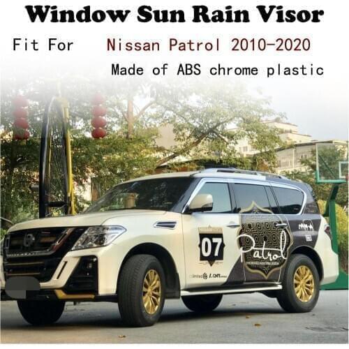 ABS Chrome plastic Window Visor Vent Shades Sun Rain Guard car accessories For Nissan Patrol Infiniti QX56 QX80 2010-2020