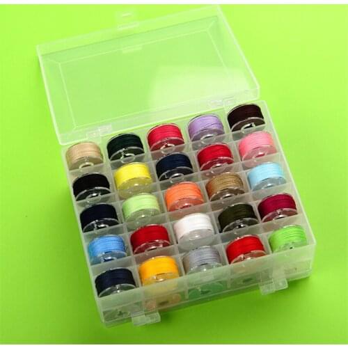 50pcs Sewing Machine Bobbins with Assorted Colors Sewing Thread in Case Organizer for Needlework DIY Craft Sewing Supplies