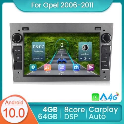 4GB 64GB Android 10 2DIN car radio GPS WiFi player for Opel Vauxhall Astra H G J Vectra Antara Zafira Corsa Vivaro Meriva No DVD