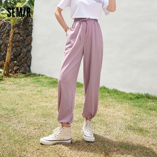 SEMIR Pants Women Summer 2021 New Air Conditioning Pants Drape Casual Pants Slim Sports Pants High Waist Harem Pants Ins