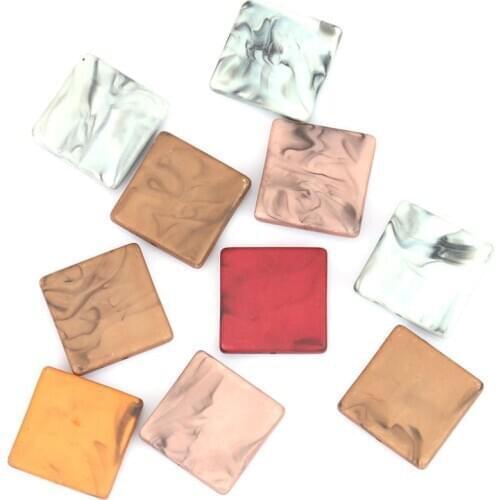 DoreenBeads Fashion Jewelry DIY Acrylic Beads Square At Random About 25mm x 25mm, Hole: Approx 1.6mm, 10 PCs