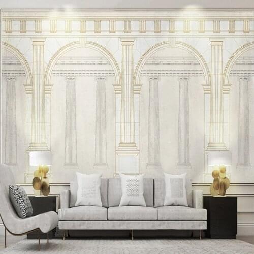 French Modern Light Luxury Roman Pillar Photo Wall Mural Wallpapers Bedroom Living Room TV Background 3D Decor Covering Fresco
