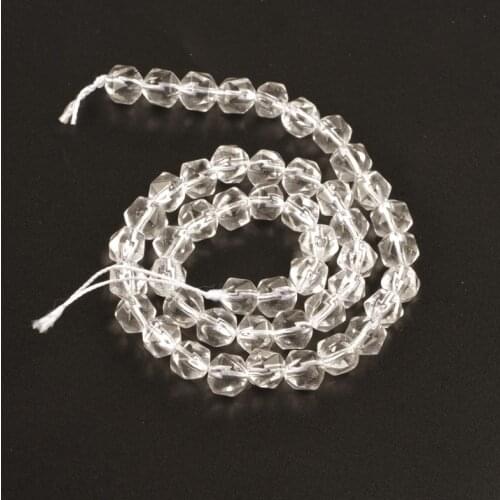 Wholesale Faceted White Glass Beads Loose Natural Stone Beads Needlework for Jewelry Making 6 8mm DIY Bracelet