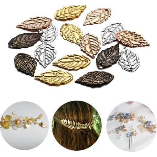 100pcs/lot 10X18mm Metal Charms Stamping Filigree Leaf Earrings Pendants For DIY Necklace Jewelry Making Findings Accessories