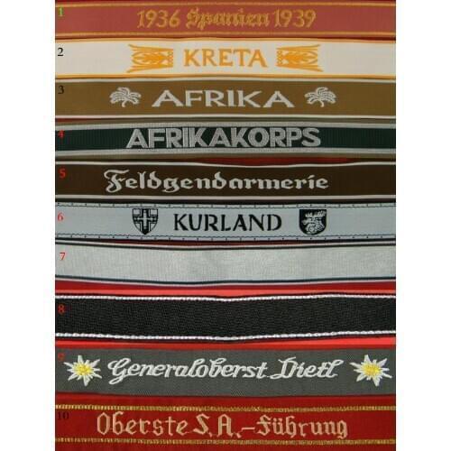 WWII WW2 GERMAN ELITE UNIFORM CUFF STRIP TITLE
