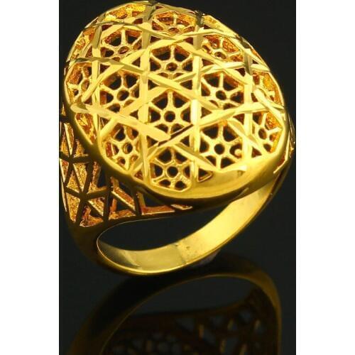 The New Arrived Fashion lovers Wedding Bands Gold color Hollow Out Round Rings For Women Gifts