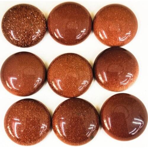 Wholesale22pcs/lot Fashion Hot Selling Good Quality Gold Sand Stone Round Cabochon Beads 20mm for Jewelry Making Free Shipping