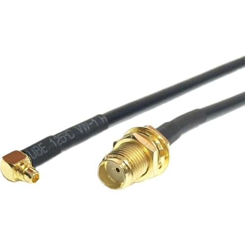 SMA Female Jack nut Switch MMCX Male Plug Right Angle Connector RG174 Cable 20cm/30cm/50cm/100cm Adapter Wholesale Fast Ship