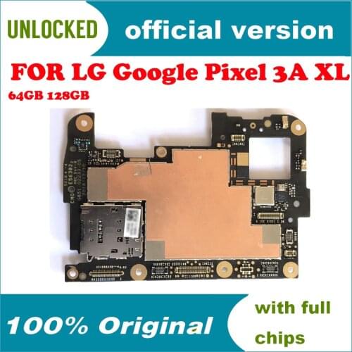 Complete Logic Board With Chips Android For LG Google Pixel 3A XL Mainboard 64G128 Original Unlocked Official System Motherboard