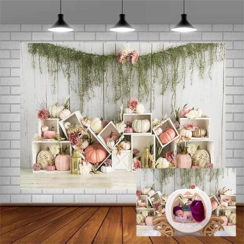 Avezano Photography Background Baby Shower Autumn Pumpkin Wooden Board Portrait Backdrops For Photo Studio Photozone Photocall