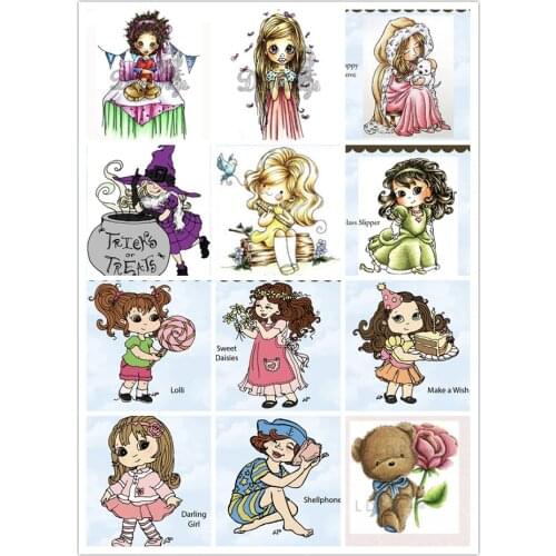 1625--1639 Pretty girl series clear stamps and metal cutting dies Please contact me for photos