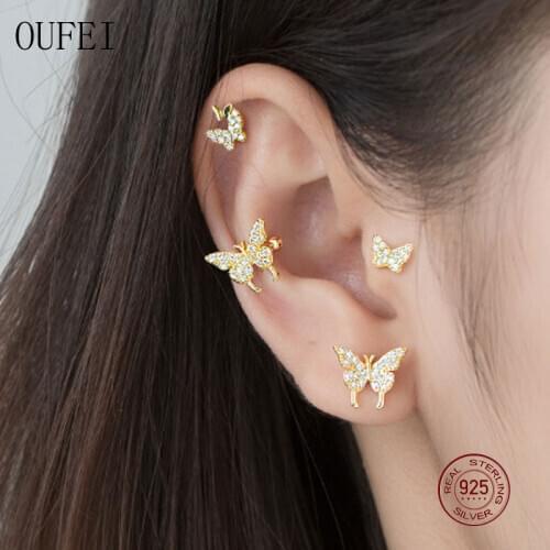 Butterfly Earring For Women 925 Sterling Silver Stud Earrings Korea Fashion Fine Jewelry Simple Earrings Charm Accessories