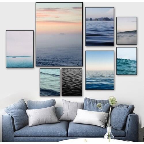 Nordic poster Haibo landscape wall art oil painting and printing living room bedroom home wall pictures
