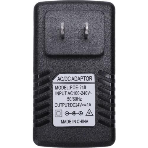 Top Power Supply Ethernet POE Injector Adapter for IP Phone Gateway IP Camera(24V/1A US Plug)