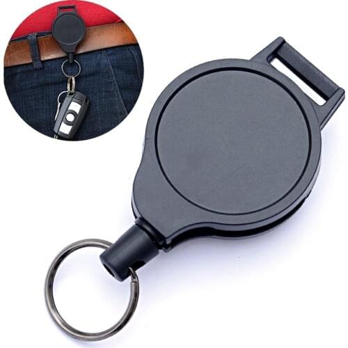 Retractable Badge Reel Telescopic Key Chain with Clip Retractable Steel Wire Rope Keyring Holder for Outdoors