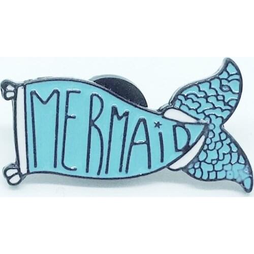 XEDZ New hot blue fish tail brooch ME RMAAID creative animal shirt lapel sweater personality brooch gift