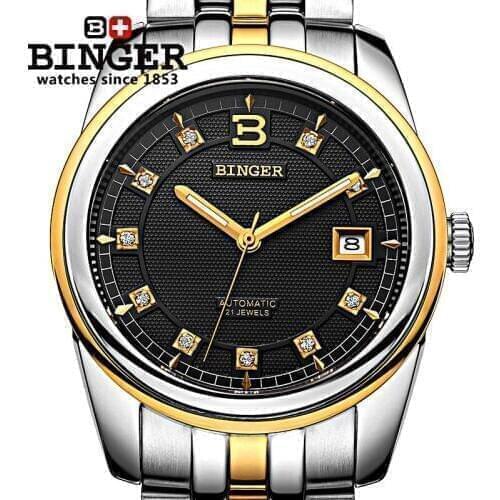Japan MIYOTA Automatic Watch BINGER Self-Winding Men Top Luxury Brand Watches Waterproof Steel Business Mechanical Clock 2017