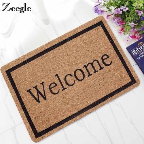 Zeegle Welcome Mats Rubber Entrance Doormat Outdoor Rugs Non-slip Floor Mat Bathroom Carpet Hallway Rug Kitchen Area Rug Doormat
