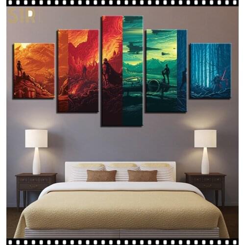 Star War Decorations for 5 Part Movie HD Poster Living Room Decoration Room Decor Anime Wall Art Star War Poster Wall Decor