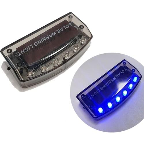 1PC Car LED Fake Dummy Alarm Warning Light Solar Power Simulated Security Anti-Theft Flashing Imitation Light Caution Lamps Blue