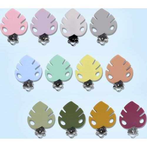 10/20/50 Pcs Baby Pacifer Clips color Leaves Perle Silicone Teether Clip DIY Baby Dummy Chain Nipple Holder Soother