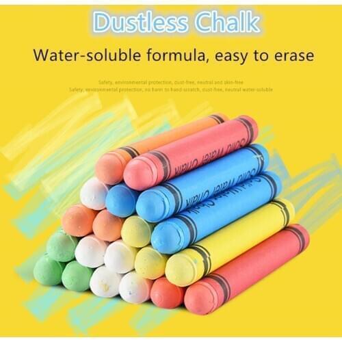 20Pcs Water Soluble Dustless Chalk Drawing Crayons Pastel Office School Supplies Dustless Water Soluble Colorful Chalk For Kids