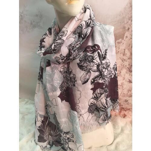 2018 Newest Cotton Vintage Flower Fringe Scarf Shawls Wrap Floral Pattern Muslim Scarves Hijab Muffler 6 Color FREE SHIPPING