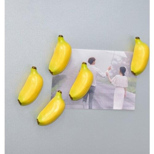 3D Simulation Banana Fridge Magnets магниты на холодильник Resin Personality Creative Fruit Decoration Refrigerator Sticker