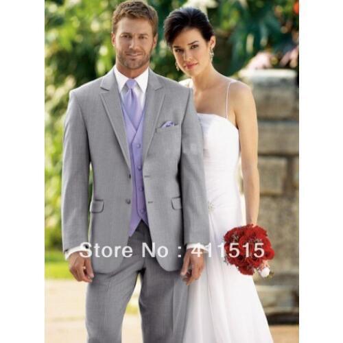 FREE SHIPPING/gray men wedding tuxedo!Light Grey Groom wear Tuxedos Wedding Bridegroom/Groomsman dresse /CUSTOM GROOM SUIT