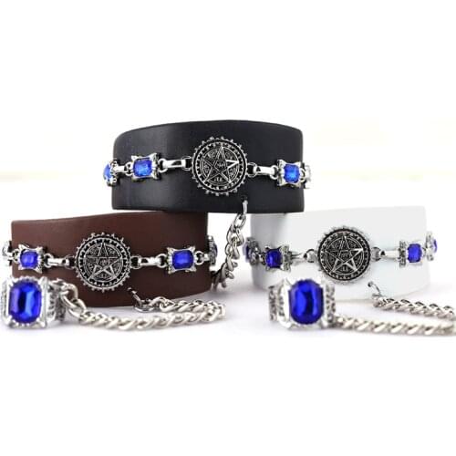 Anime Black Butler Kuroshitsuji Bracelet Men Punk Leather Chain Bracelets Bangles For Women Cosplay Jewelry Fashion Accessories