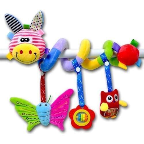Kids Toys Hanging Spiral Rattle Stroller Cute Animals Crib Mobile Bed Baby Toys 0-12 Months Newborn Educational Toy For Children
