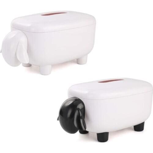 Novelty Sheep Facial Tissue Box Cover Napkin Holder Organizer Paper Towel Dispenser Container for Bathroom Car Office Home Decor