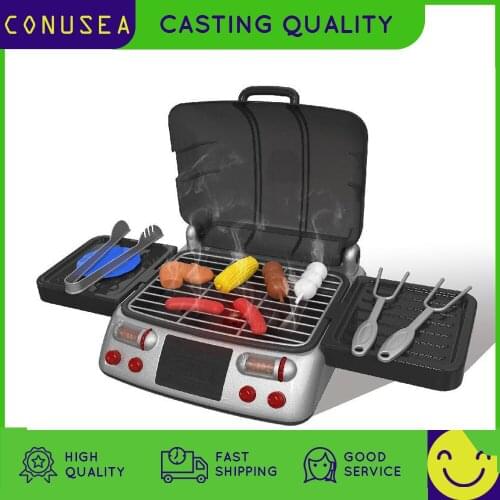Simulation Kitchen Barbecue Girls Electric Barbecue Oven Pretend Play Food Bbq Educational Set Play Role Kids Play House Toy