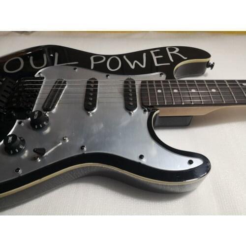 Custom 6 string guitar,black guitar,basswood body,tremolo bridge ,SSS pickup mirror pickguard black buttons