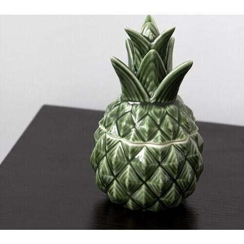 Pineapple Food Ceramic Storage Jar White/green