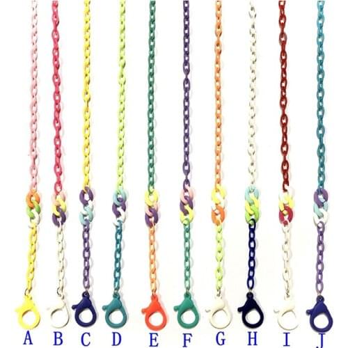 Candy Color Contrast Mask Chain Glasses Chain Acrylic Outside Casual Halter Mask Sunglasses Accessory Gift for Girl Friends