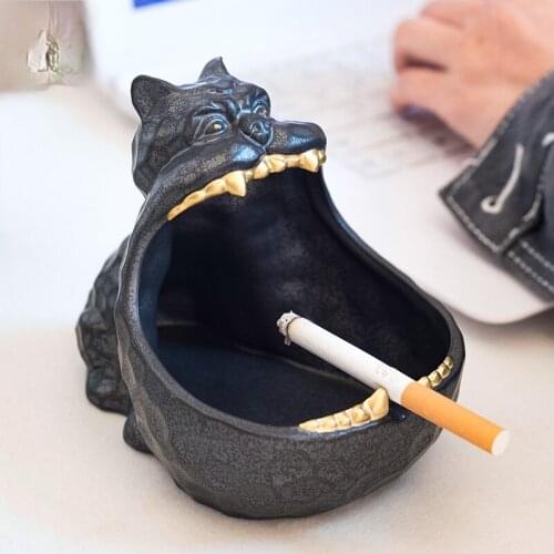 Creative Cute Cartoon Ceramic Orangutan Ashtray Office Room Home Decoration Art Crafts Large Capacity Ashtray Gift for Boyfriend