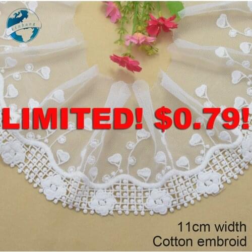 11cm width Cotton embroid lace sewing ribbon guipure lace african lace fabric trim warp knitting DIY Garment Accessories#2974
