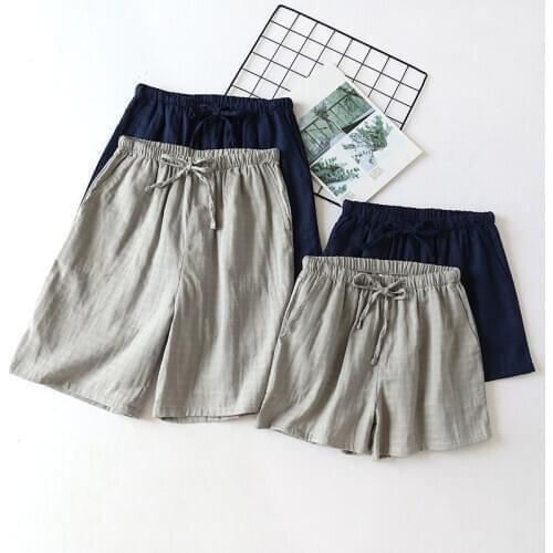 Summer Women 100% Cotton Shorts Plaid Pajama Shorts Womans Lounge Wear Loose and Soft Sleep Bottoms Elastic Waist Home Sleepwear