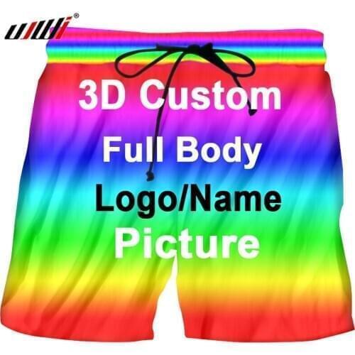 UJWI Summer Casual Breathable Beach Shorts Men Custom Full body 3d print Printing Clothing Manufacture Dropshipping