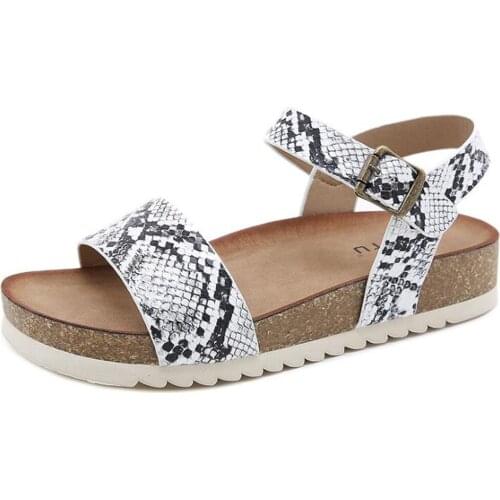 Serpentine Casual Sandals Woman Platform Sandals Summer Female Plus Size Shoes Sandal Cork Buckle Sandals Zapatos De Mujer qq588