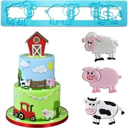 Happy Farm Theme Cookie Cutter Plastic Biscuit Cut Mold Baking Fruit Cut Cake Mold Embossing Printing Die