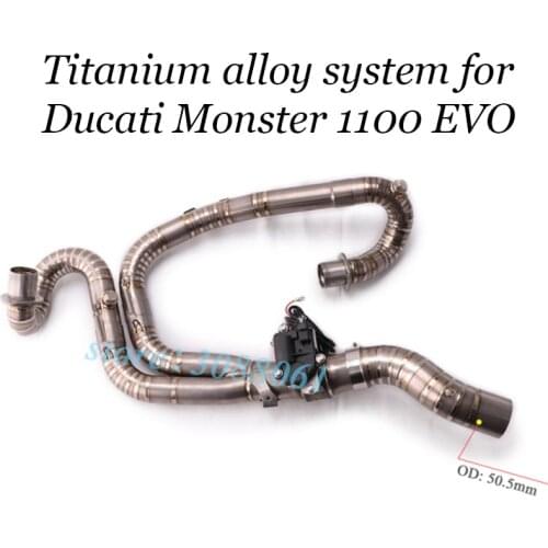 Motorcycle exhaust complete titanium alloy system for ducati monster 1100 evo modified intermediate connection pipe