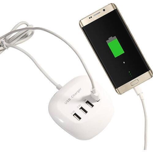 6.8A SUPER FAST 4 PORT USB CHARGING STATION Cell Phone Tablet Charger Organizer