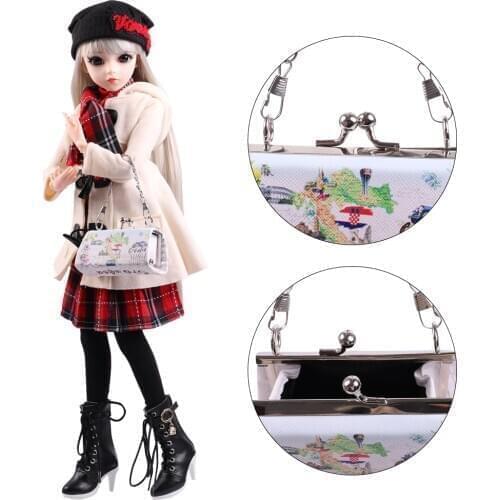 UCanaan 1 PC Metal Handbag For 1/3 BJD Dolls Accessories For 1/4 SD Doll Clutch Bag BJD Accessories Girls DIY Playhouse Toys