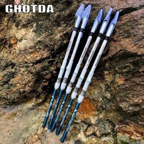 GHOTDA Rock Fishing Rod Carbon Fiber Telescopic Carp Pesca pole Portable Spinning travel ultralight 3.6M 4.5M 5.4M 6.3M