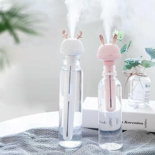 Adjustable Height Water Bottle Antler Air Humidifier Portable Ultrasonic Mist Maker Aroma Diffuser For Car Home Office