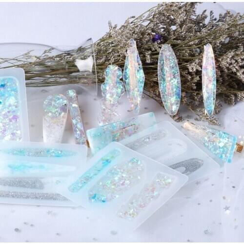 2020 NEW Hair Pin Mold UV Resin Molds DIY Geometric hairpin Molds Handcraft Silicone Mold for Making Jewelry